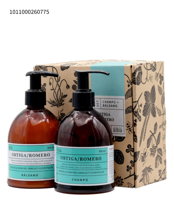 Pack Shampoo+Bálsamo Ortiga /Romero  300ml Apicola del alba
